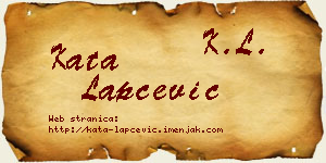 Kata Lapčević vizit kartica